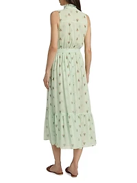 Thebez Printed Chiffon Sleeveless Midi-Dress