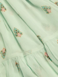 Thebez Printed Chiffon Sleeveless Midi-Dress