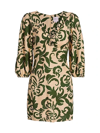 Willa Printed Keyhole Minidress