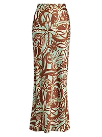 Sierra Printed Satin Maxi Skirt