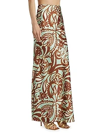 Sierra Printed Satin Maxi Skirt