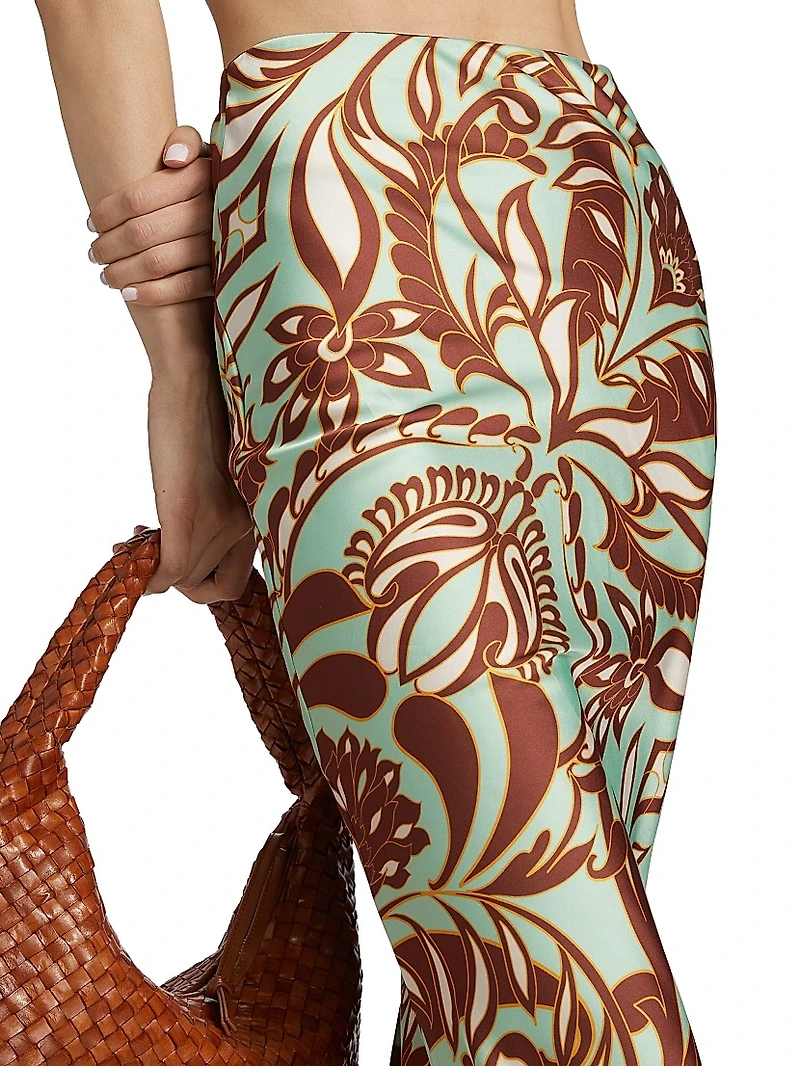 Sierra Printed Satin Maxi Skirt