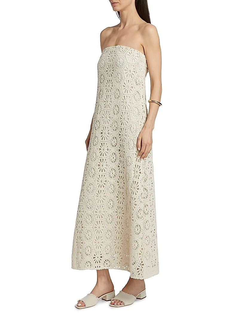 Lucine Bandeau Cotton Maxi Dress