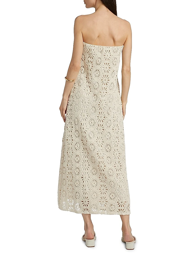 Lucine Bandeau Cotton Maxi Dress