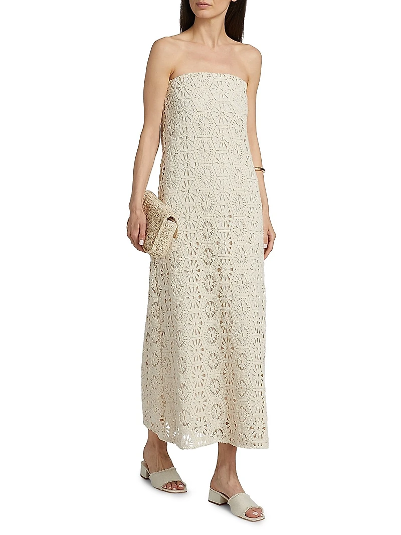 Lucine Bandeau Cotton Maxi Dress