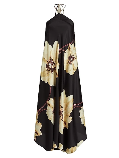 Raban Floral Satin Maxi Dress