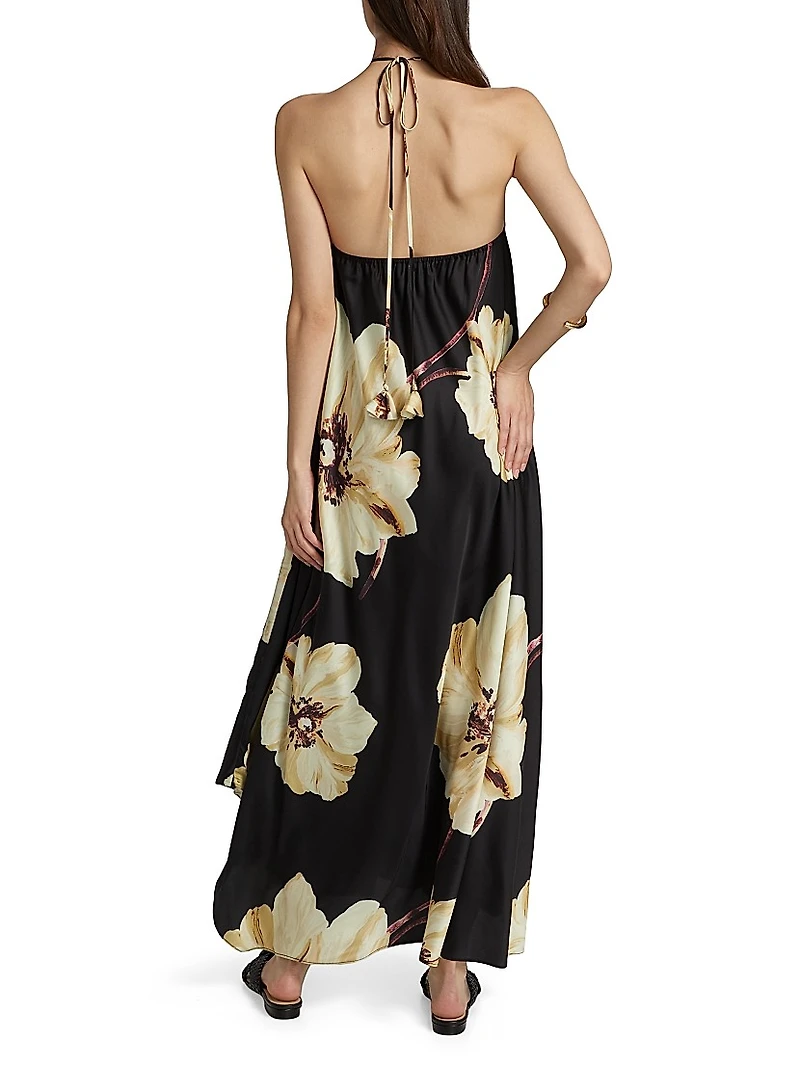 Raban Floral Satin Maxi Dress