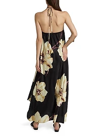Raban Floral Satin Maxi Dress