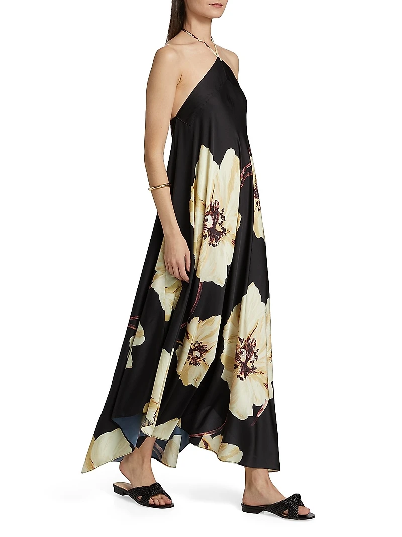 Raban Floral Satin Maxi Dress