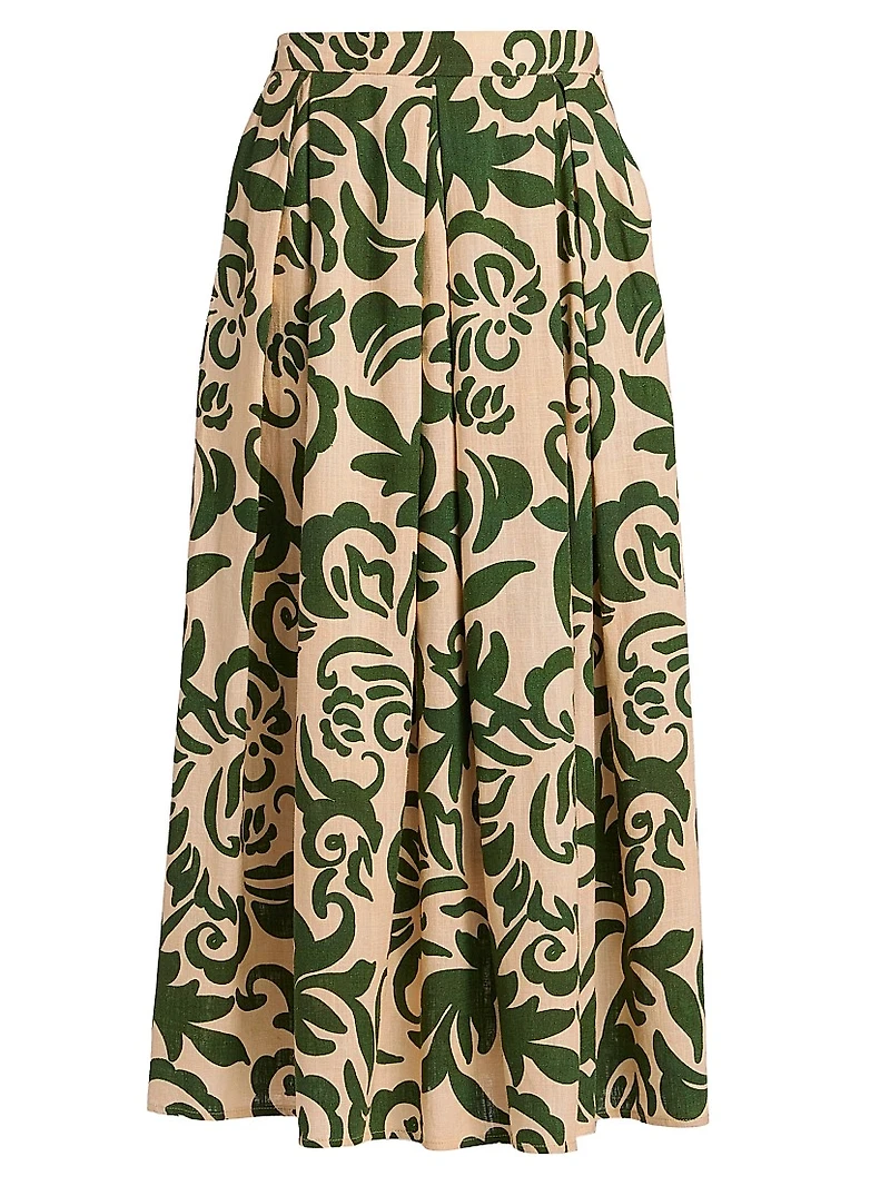 Aggie Printed Midi-Skirt