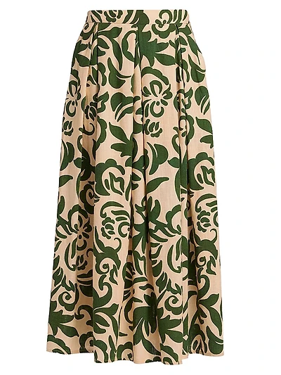 Aggie Printed Midi-Skirt