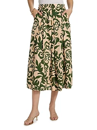 Aggie Printed Midi-Skirt
