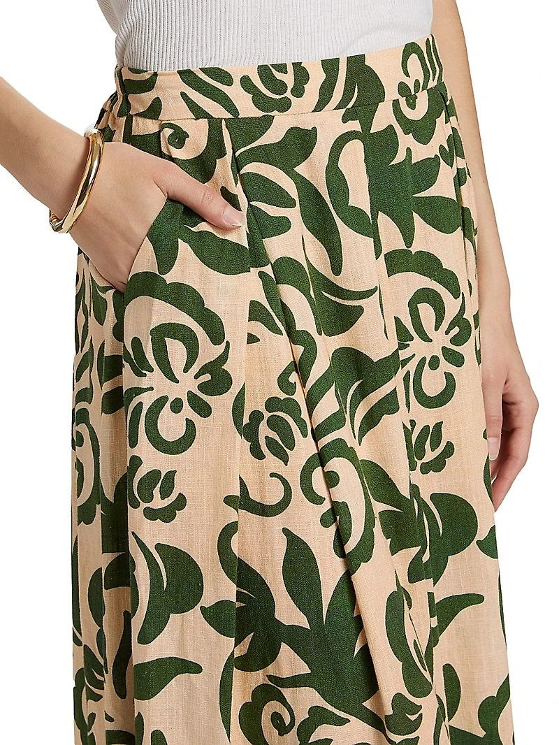 Aggie Printed Midi-Skirt