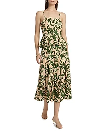 Aggie Printed Midi-Skirt