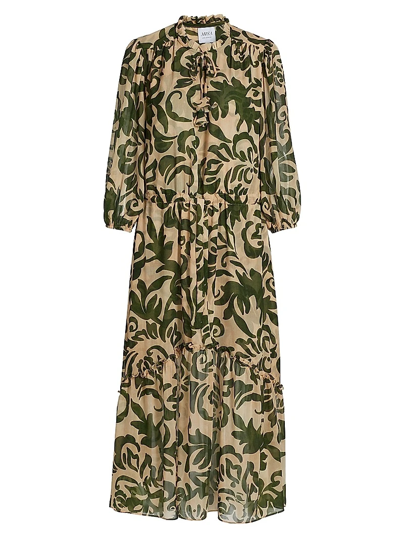 Olivia Printed Chiffon Midi-Dress