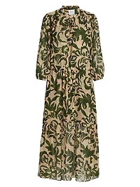 Olivia Printed Chiffon Midi-Dress