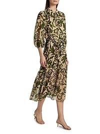 Olivia Printed Chiffon Midi-Dress