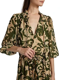 Olivia Printed Chiffon Midi-Dress