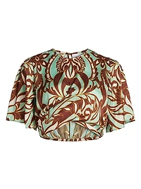 Roni Paisley Satin Crop Top