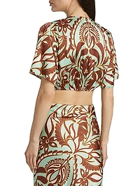 Roni Paisley Satin Crop Top