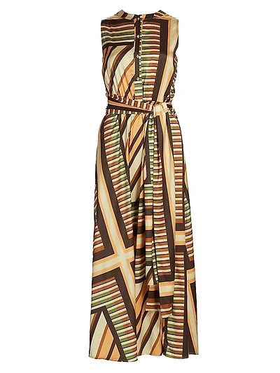 Anabella Striped Satin Maxi Dress