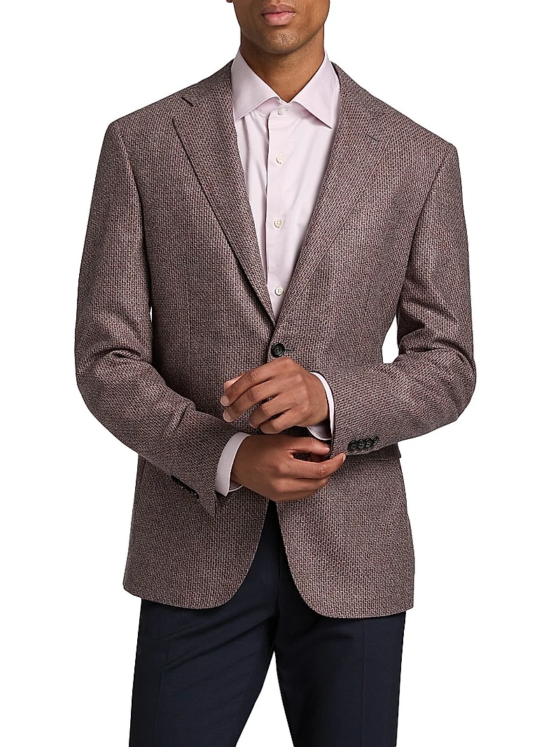 Kei Trim-Fit Stepweave Wool Sport Coat