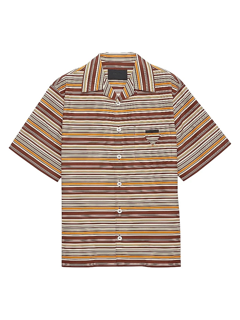 Striped Cotton Bowling Shirt