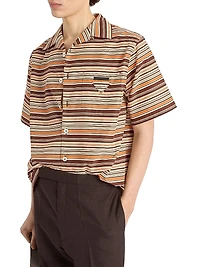 Striped Cotton Bowling Shirt