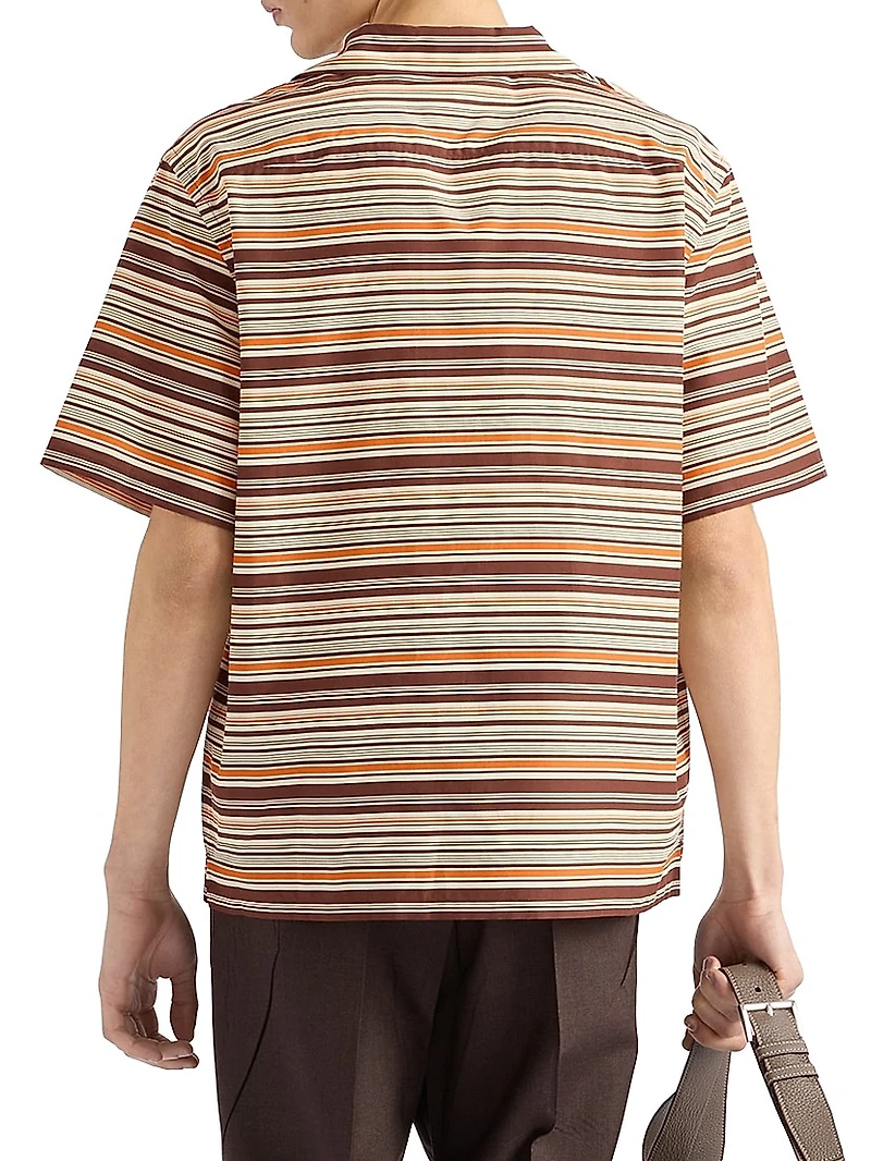 Striped Cotton Bowling Shirt