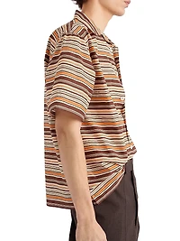 Striped Cotton Bowling Shirt
