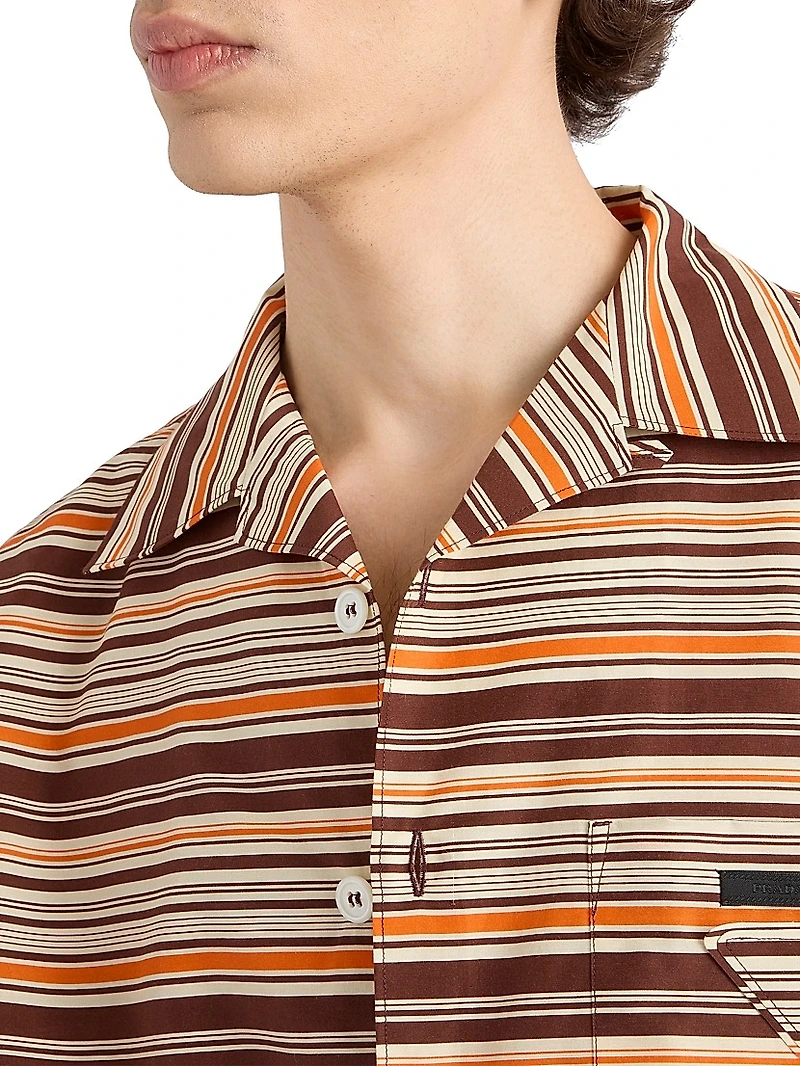 Striped Cotton Bowling Shirt