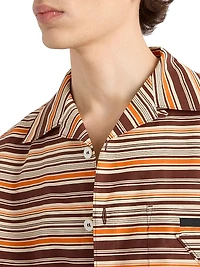 Striped Cotton Bowling Shirt