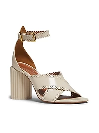 Eddie 85MM Cylinder Heel Leathert Sandals