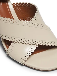 Eddie 85MM Cylinder Heel Leathert Sandals