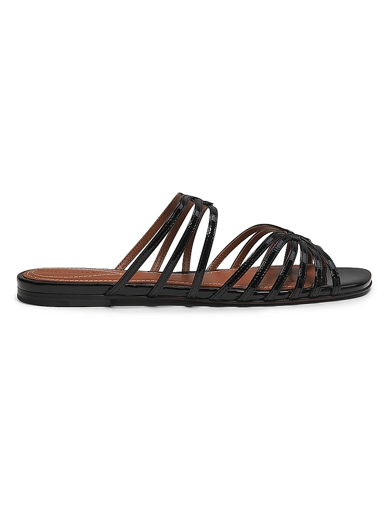 Aura Patent Leather Slip-On Sandals