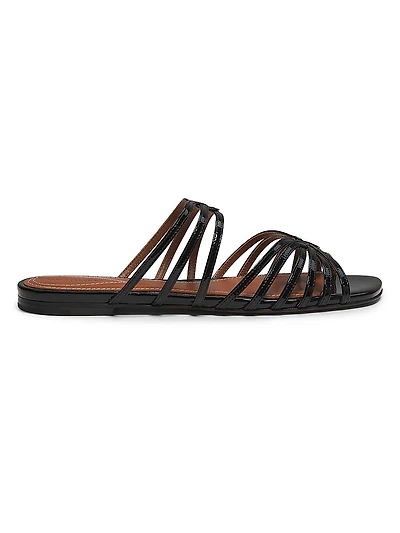 Aura Patent Leather Slip-On Sandals
