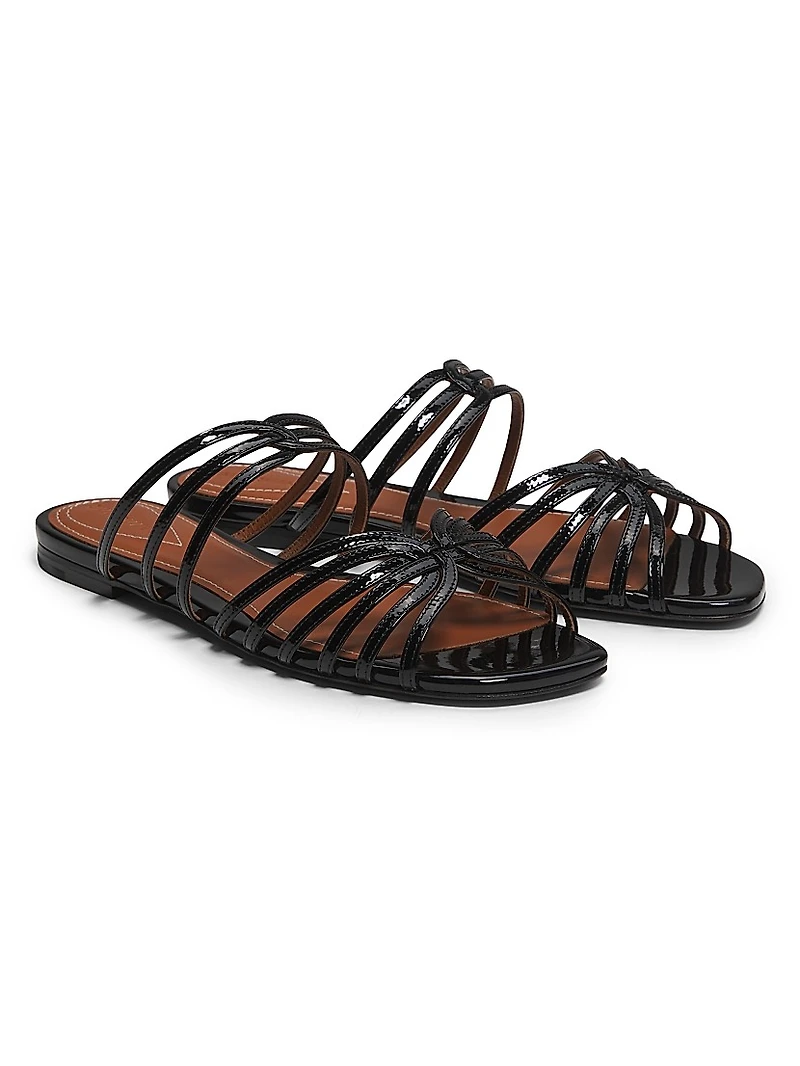 Aura Patent Leather Slip-On Sandals