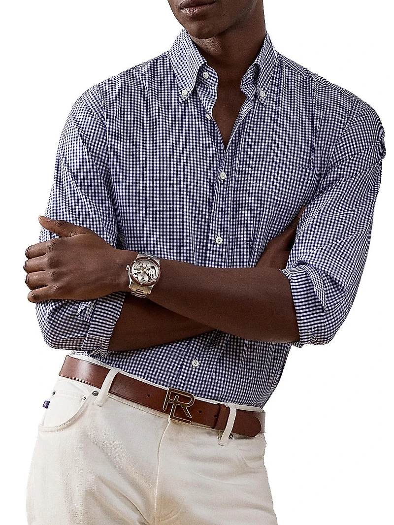 Micro-Gingham Cotton Shirt