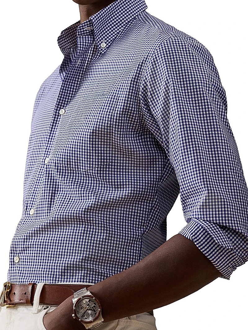Micro-Gingham Cotton Shirt