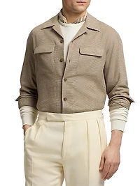 Glen Plaid Wool-Blend Overshirt
