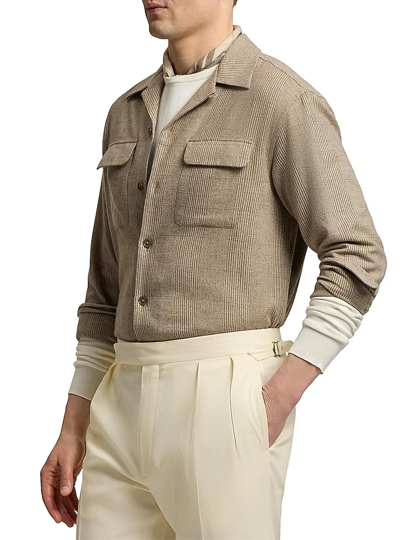 Glen Plaid Wool-Blend Overshirt