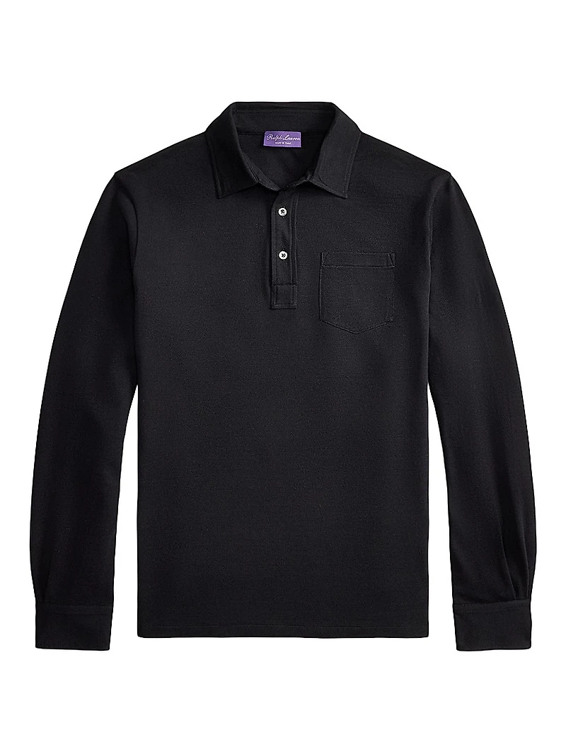 Cotton-Cashmere Piqué Polo Shirt
