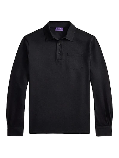 Cotton-Cashmere Piqué Polo Shirt