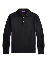 Cotton-Cashmere Piqué Polo Shirt