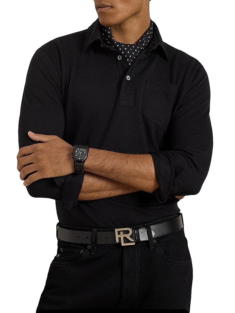 Cotton-Cashmere Piqué Polo Shirt