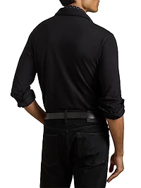Cotton-Cashmere Piqué Polo Shirt