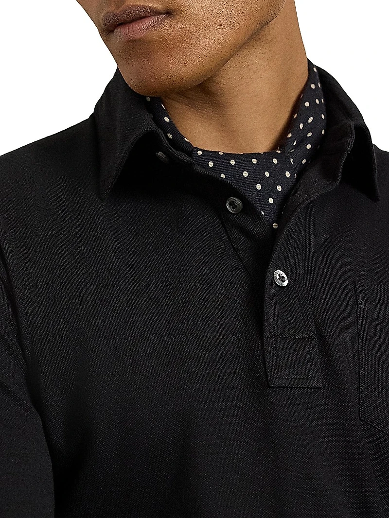 Cotton-Cashmere Piqué Polo Shirt