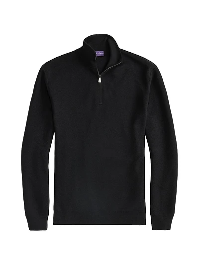 Double Piqué Wool Half-Zip Sweater