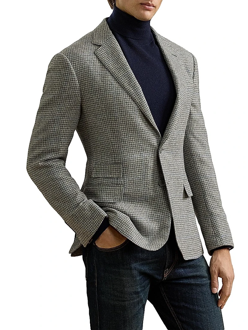 Kent Hand-Tailored Houndstooth Jacket
