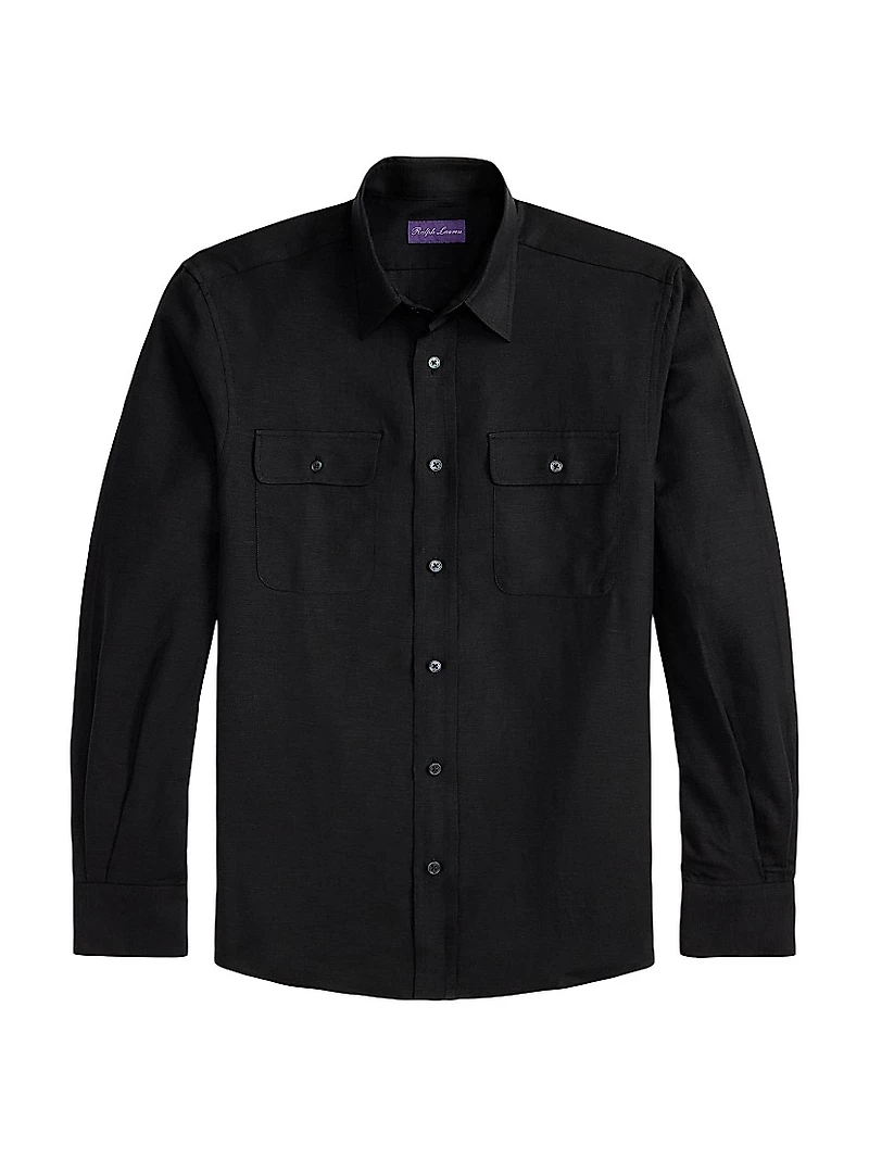 Silk-Linen Canvas Shirt